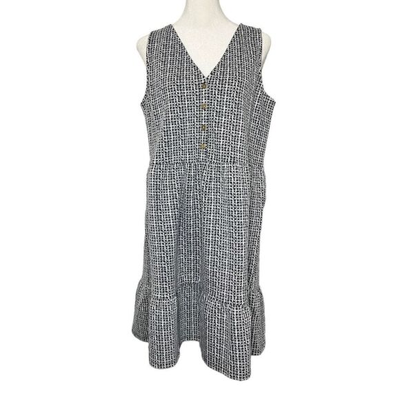 LOFT Business Casual Button Down V-Neck Dress Women’s Medium NEW - Picture 1 of 7